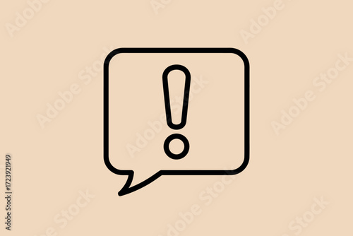 Simple alert icon in a speech bubble, conveying a warning or important notification.