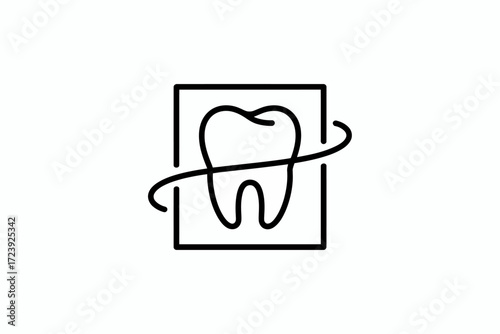 Clean, modern tooth logo design for dental care and hygiene services