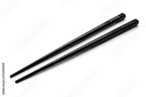 Elegant black chopsticks arranged for a delicious Asian dining experience