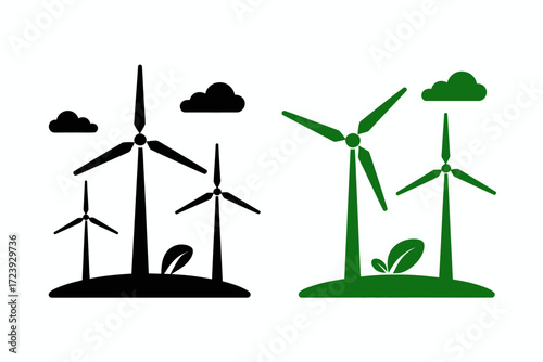 Modern wind turbines generate clean energy, promoting a sustainable future.
