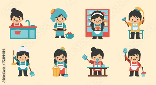 set of cartoon people
