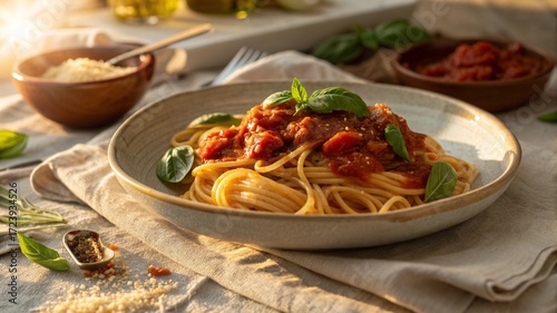 pasta with tomato sauce and parmesan