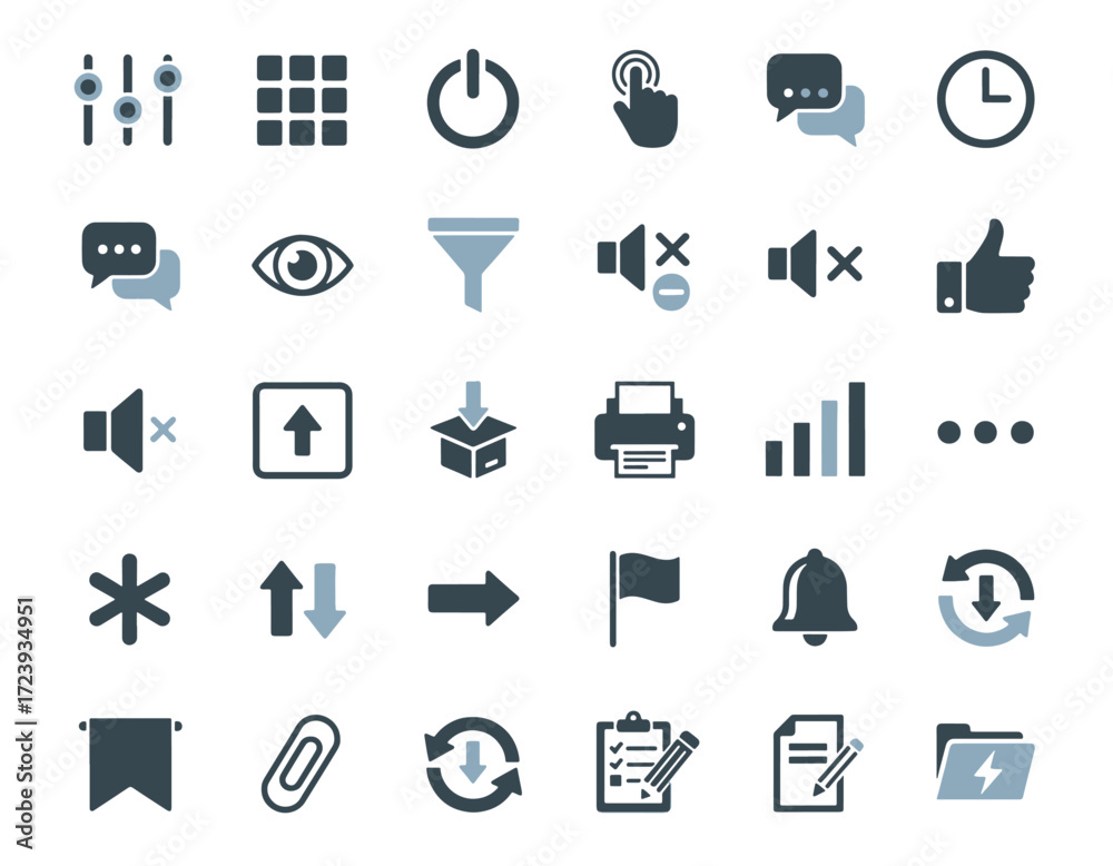Fototapeta premium Collection of Icon Silhouettes