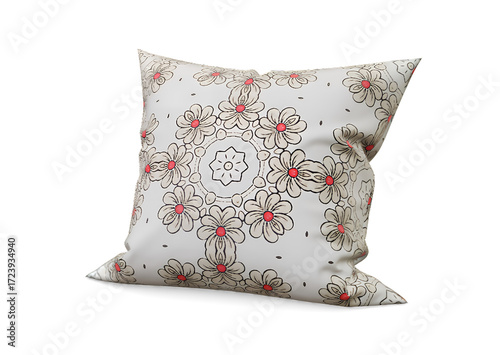 Soft white pillow isolated on a white background for home and bedroom decor