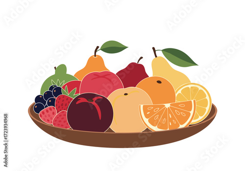 A delicious and colorful assortment of fresh fruit in a bowl.