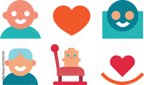 Grandparents day collection icons vector illustration scalable eps graphic elements vector