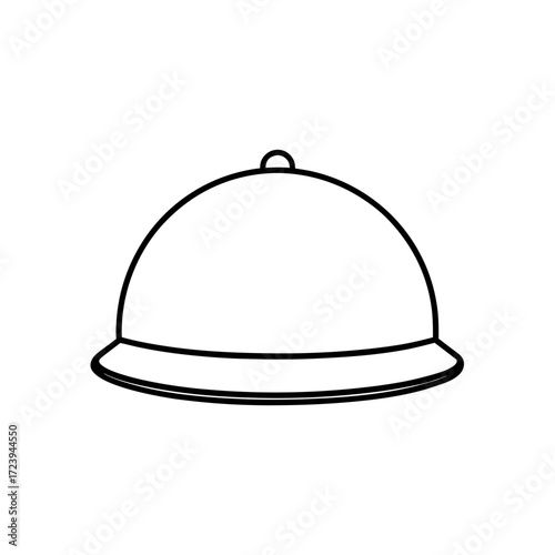 Outline drawing of a cloche on transparent background