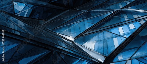 Geometric facade of a modern building