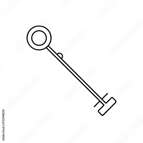 Illustration of an old key on transparent background