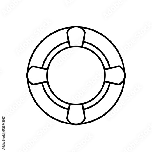 Outline of a life preserver on transparent background