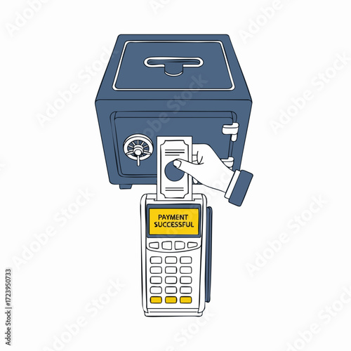 Successful Transaction Cash Deposit into a Safe via a POS Terminal