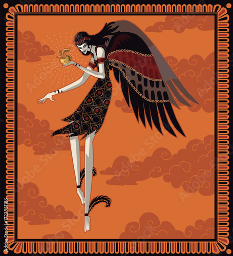 eris greek goddess of discord with golden apple