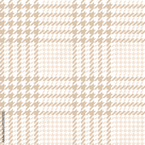 Houndstooth seamless pastel brown vector pattern or background. Traditional Scottish tartan plaid fabric, textile