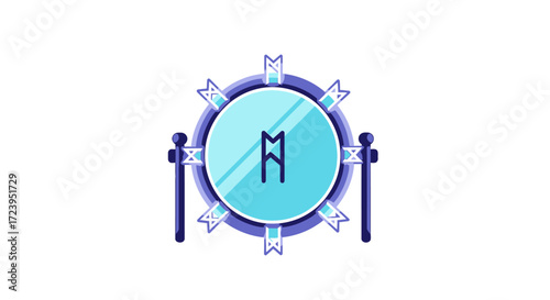 Ancient Drum, Viking Drum, Musical Instrument, Cultural Symbol, Nordic Tradition, Rhythmic Percussion.