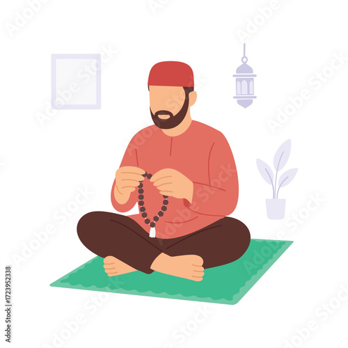 Dhikr With A Tasbih, Reciting praises using prayer beads
