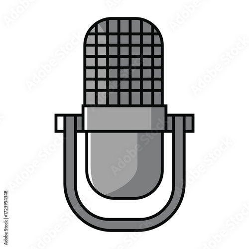 Retro Microphone Illustration for Audio Recording and Broadcasting Needs