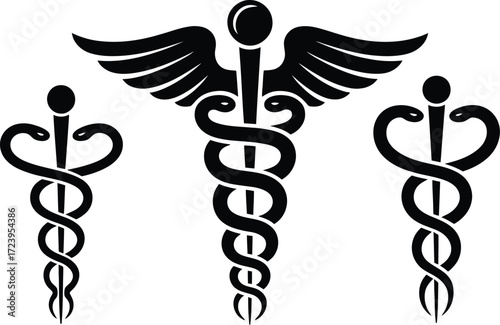 Rod of asclepius medical icon