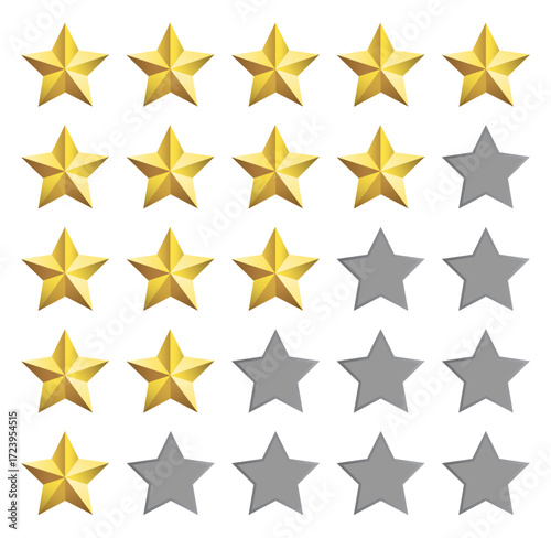 5 star rating icon design 