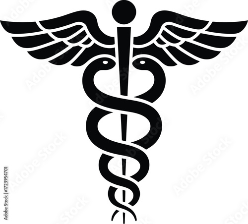 Healthcare rod of asclepius vector