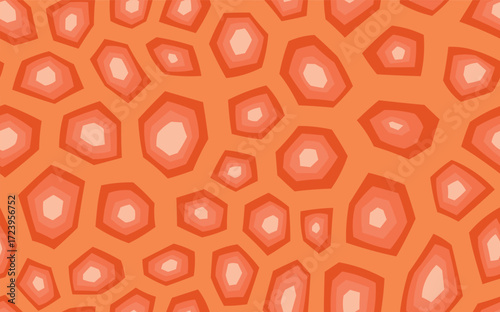 Abstract modern turtle shell seamless pattern. Animals trendy background. Orange decorative vector illustration for print, fabric, textile. Modern ornament of stylized skin.