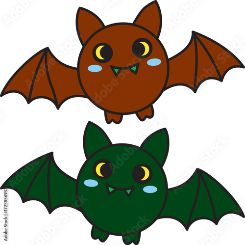 A cute cartoonish Halloween icons collection featuring smiling pumpkins with funny expressions, adorable rounded ghosts, playful black cats, tiny-winged bats, candy buckets filled with sweets, witch 
