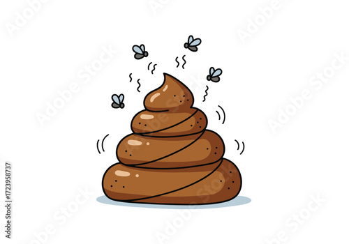 A steaming pile of feces with flies hovering around it.