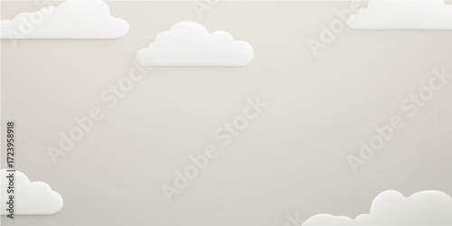 A simple pattern of white paper clouds against a bright blue sky