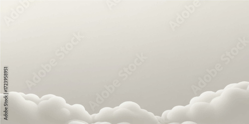 Beautiful blue sky filled with fluffy white clouds on a bright sunny day