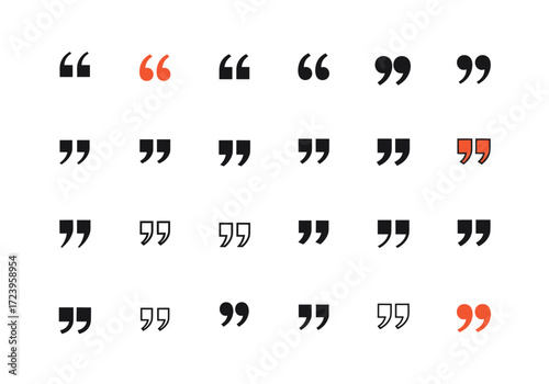 A diverse collection of quotation marks symbolizing the power of spoken words.