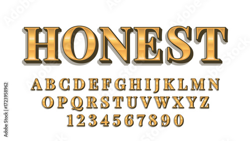 golden 3d isolated uppercase letters for display