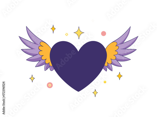  heart with red outline and spiky rays