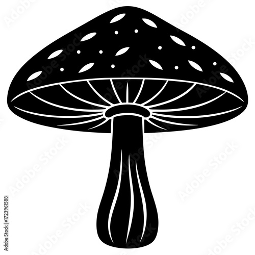 Spotted Mushroom Silhouette – Vector for Nature & Fantasy.