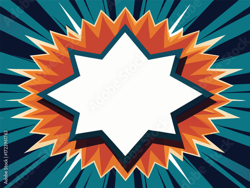 Comic style explosion star shape