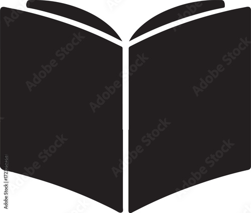 Book silhouette vector, open and closed books illustration, minimal education and reading design