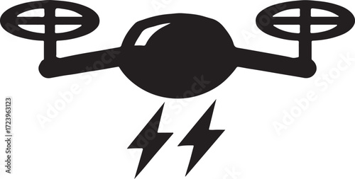 Futuristic drone silhouette vector, advanced aerial vehicle, minimal technology design illustration