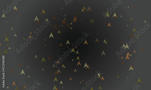 Abstract brown and olive green arrows pointing upwards on gray background