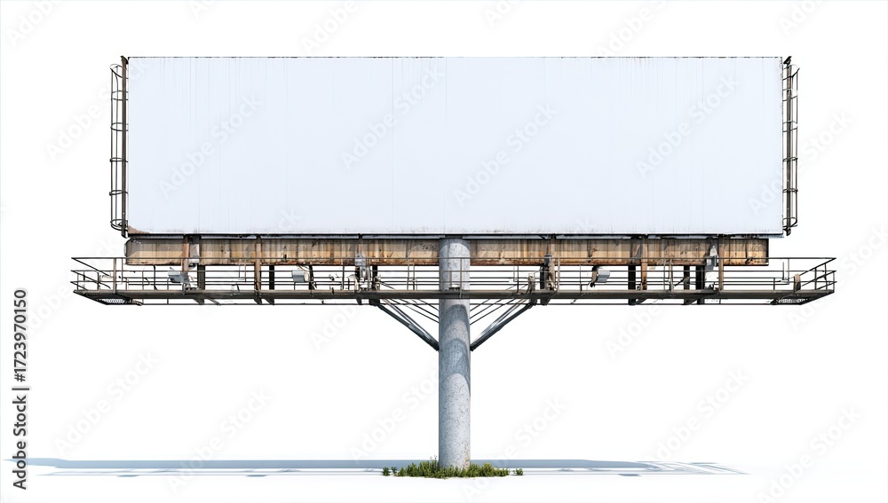 Obraz premium Blank billboard on a tall metal stand