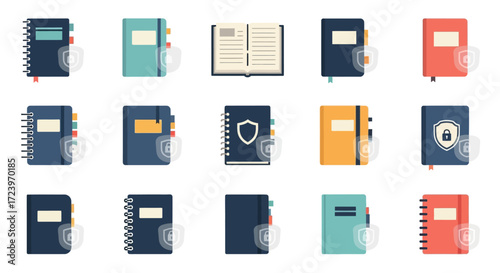 Collection of various notebooks and journals in different colors and styles for writing and note-taking.