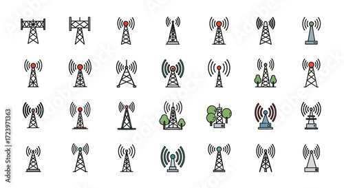 Collection of Wireless Communication Towers.