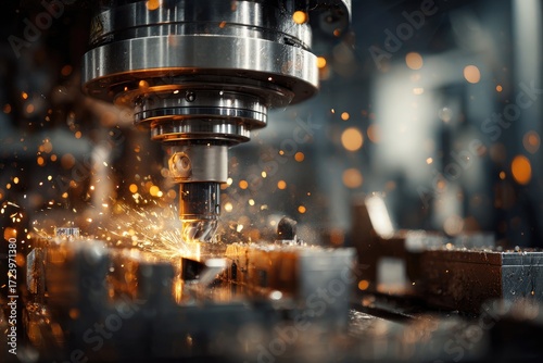 Industrial metalworking machine in action (3)