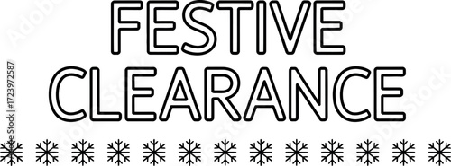 Festive clearance sale with snowflake decorations
