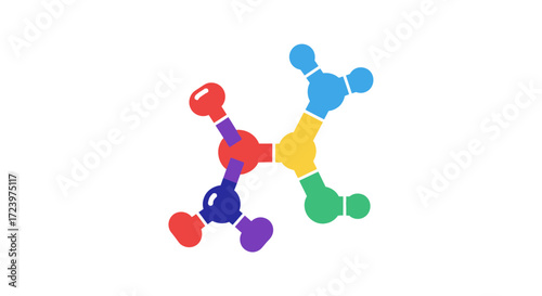 Colorful Molecular Structure Abstract Science Graphic.