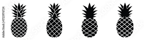 pineapple Icon Set, Vector illustration