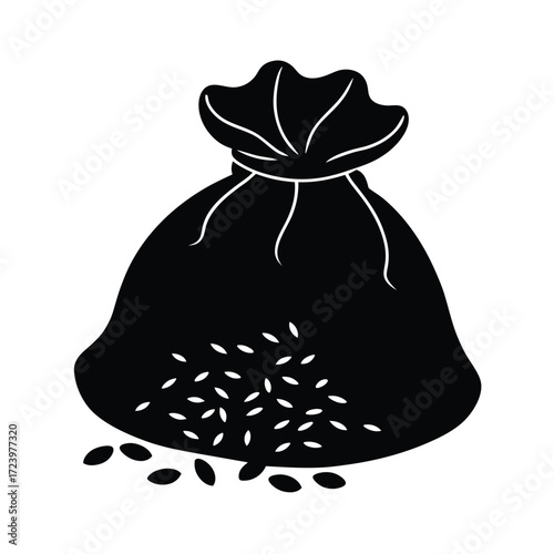 Zoo Keeper element isolated seeds bag on white background