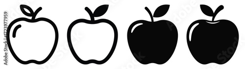 apple Icon Set, Vector illustration