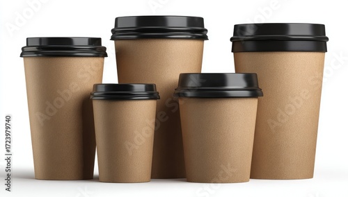 Wallpaper Mural Group of disposable coffee cups in various sizes Torontodigital.ca