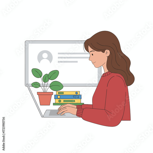 Concept illustration of a work management task, presented as a flat image on a white background