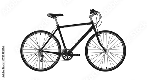 Stylized vector illustration of a mountain bike in black and white perfect for design needs