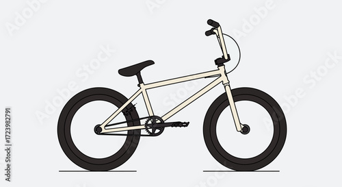 Illustration of a freestyle bmx bicycle with a minimalistic design for extreme sports