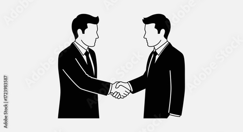 Business handshake illustration depicting collaboration and partnership between two people